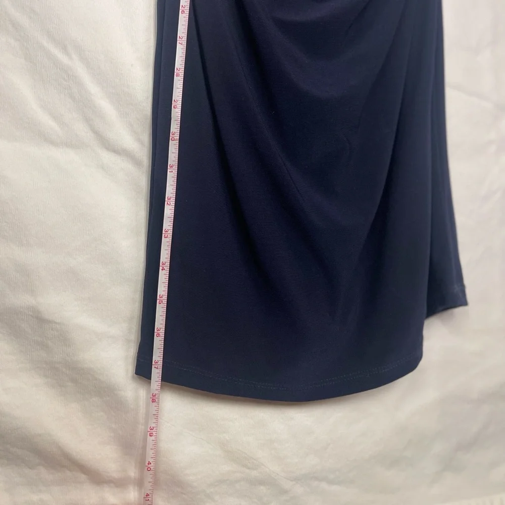 BETSY & ADAM one shoulder navy blue dress - Picture 15 of 16